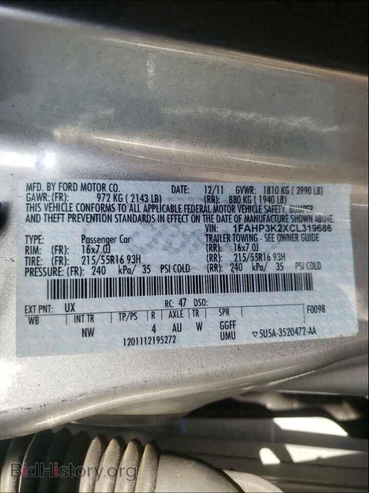 2012 FORD FOCUS - VIN: 1FAHP3K2XCL319686 - Фото 10