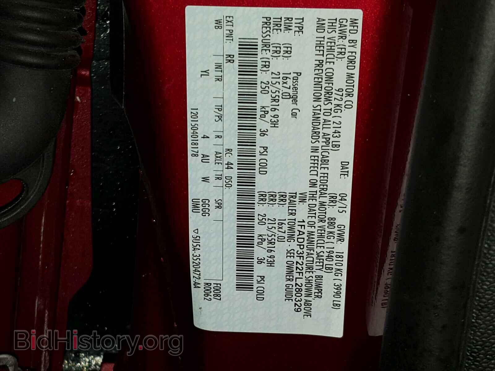 2015 FORD FOCUS - VIN: 1FADP3F22FL280329 - Фото 10