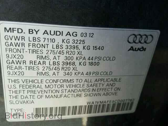 2012 AUDI Q7 - VIN: WA1VMAFE9CD007782 - Фото 10