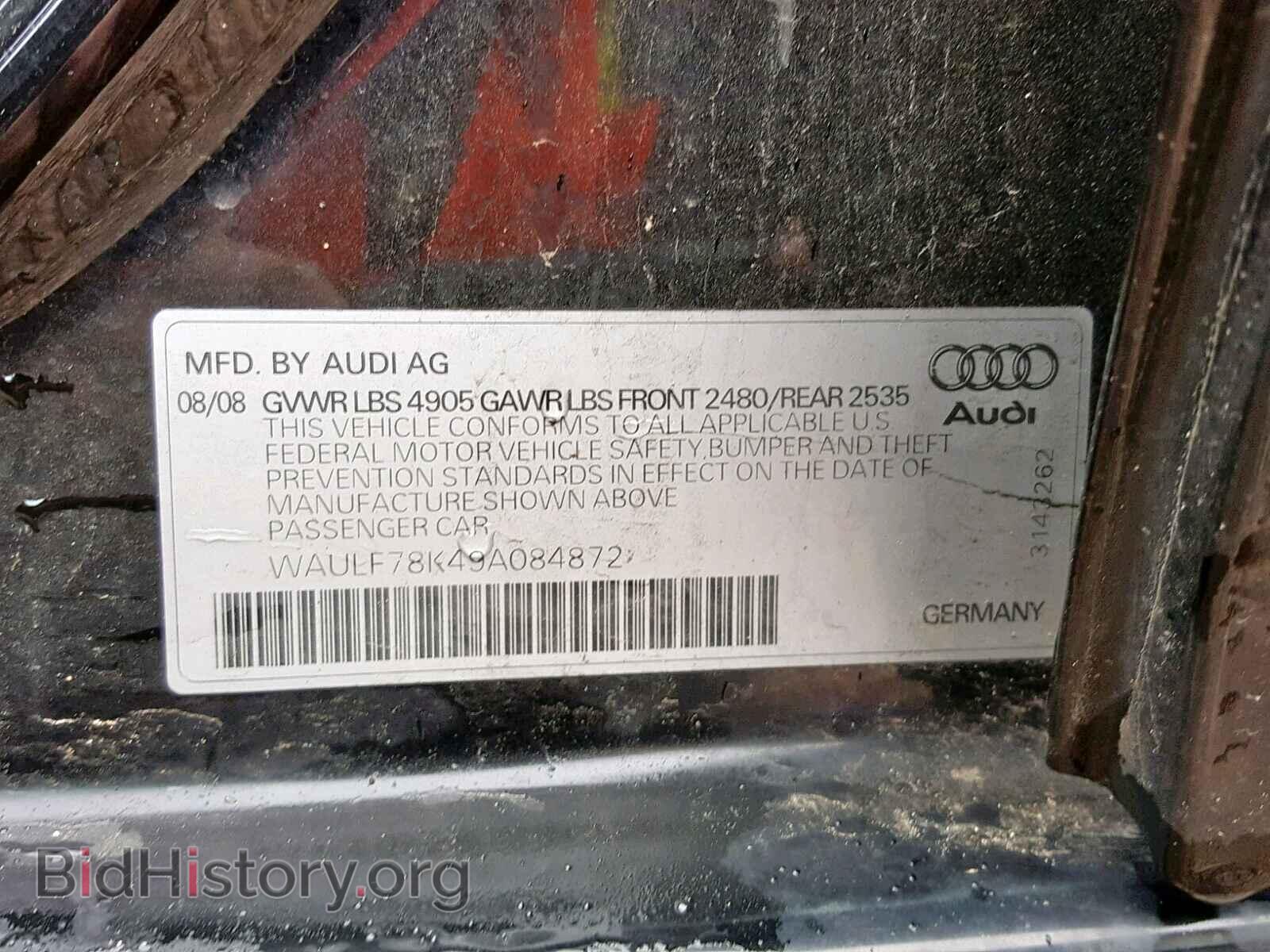 2009 AUDI A4 - VIN: WAULF78K49A084872 - Фото 10