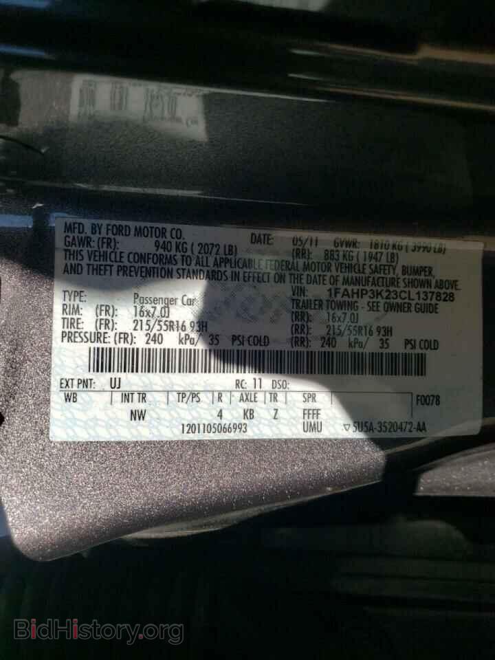 2012 FORD FOCUS - VIN: 1FAHP3K23CL137828 - Фото 10