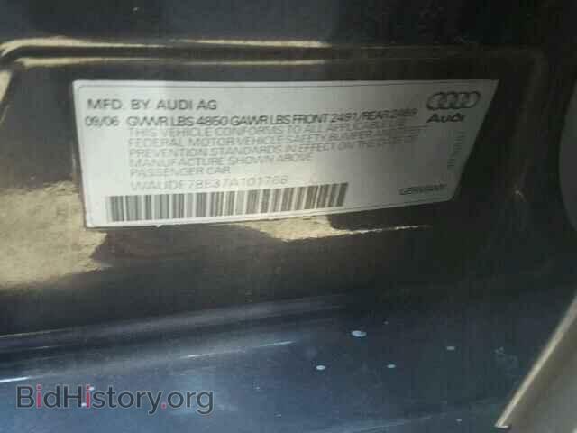 2007 AUDI A4 - VIN: WAUDF78E37A101768 - Фото 10