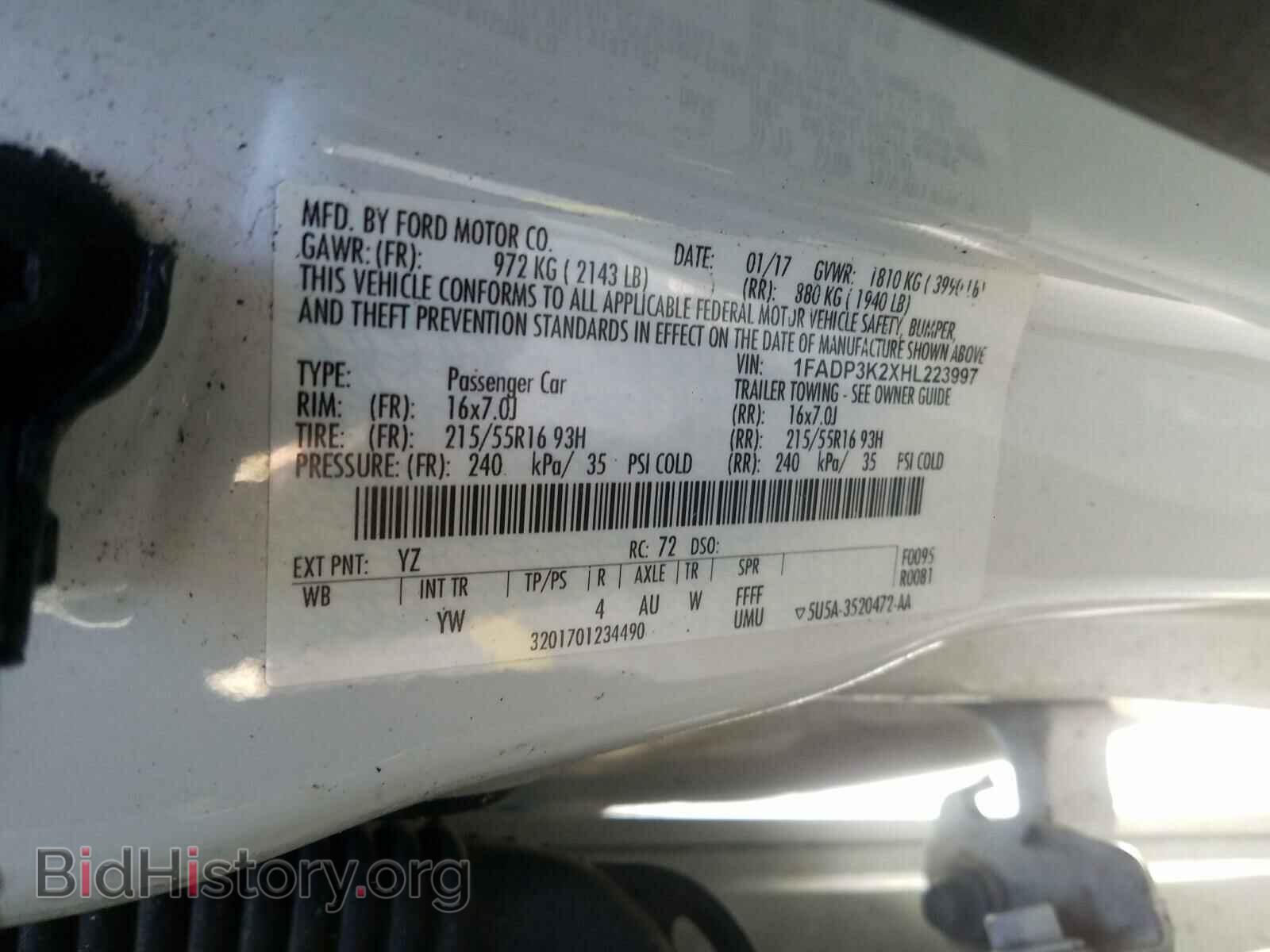 2017 FORD FOCUS - VIN: 1FADP3K2XHL223997 - Photo 10