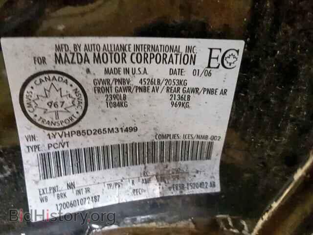 2006 MAZDA 6 - VIN: 1YVHP85D265M31499 - Фото 10