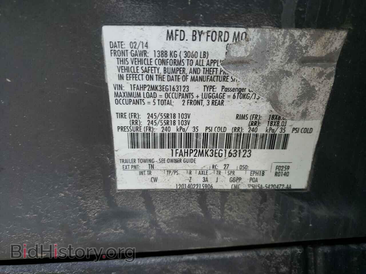 2014 FORD TAURUS - VIN: 1FAHP2MK3EG163123 - Фото 10