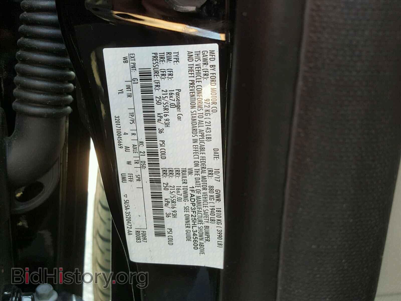 2017 FORD FOCUS - VIN: 1FADP3F25HL345600 - Фото 10
