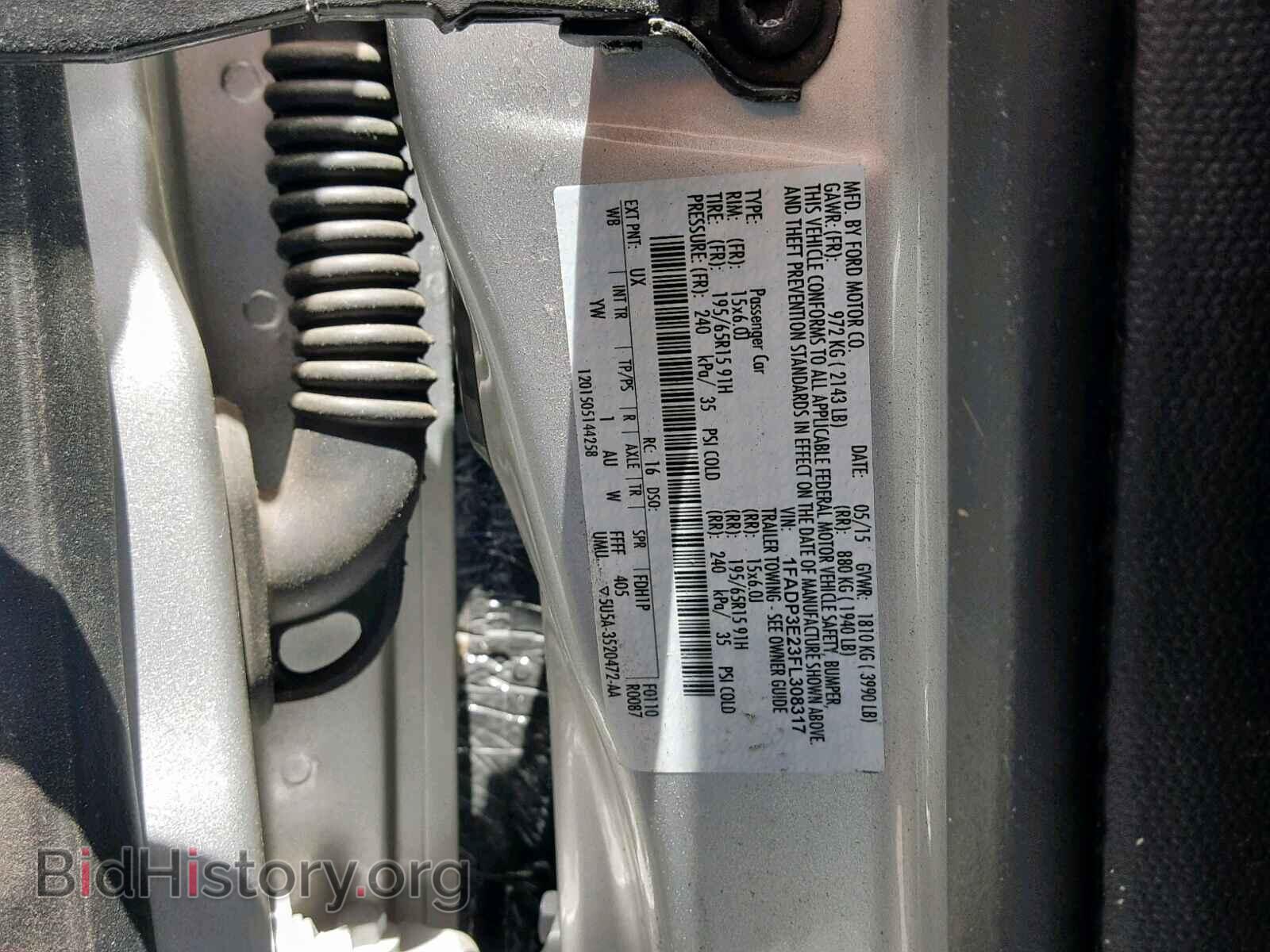 2015 FORD FOCUS - VIN: 1FADP3E23FL308317 - Фото 10