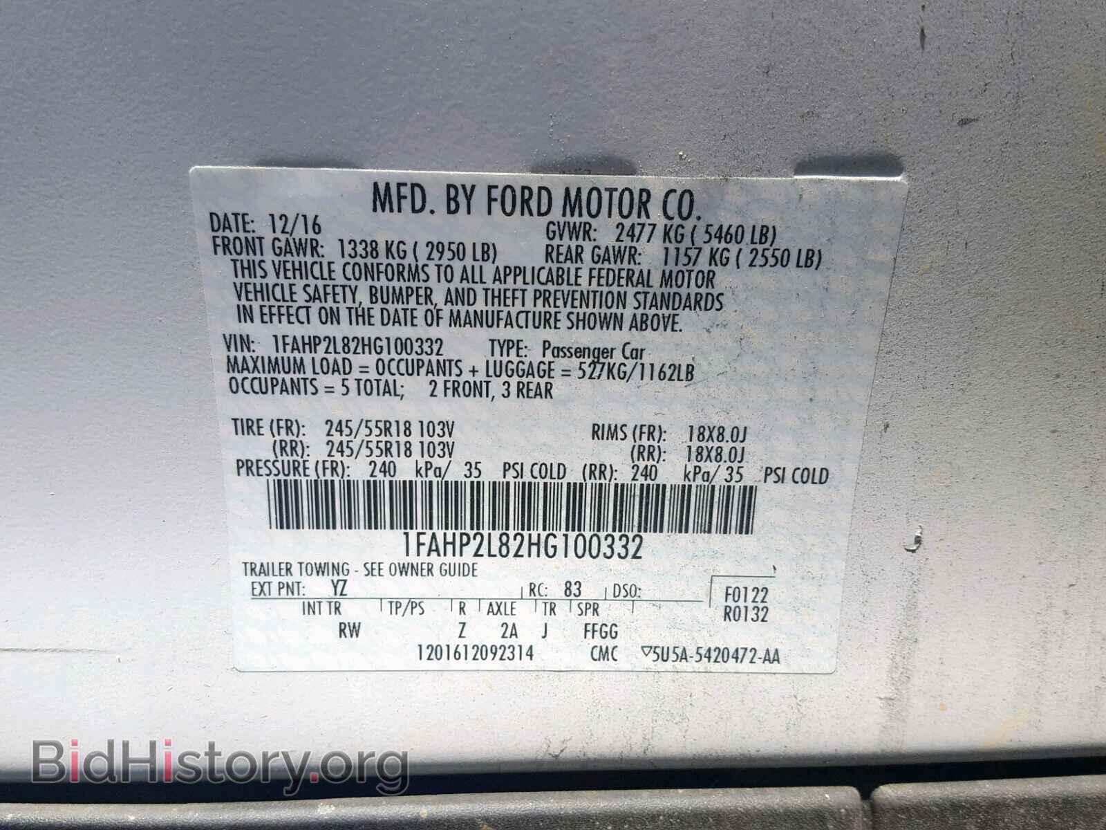 2016 FORD TAURUS - VIN: 1FAHP2L82HG100332 - Photo 10