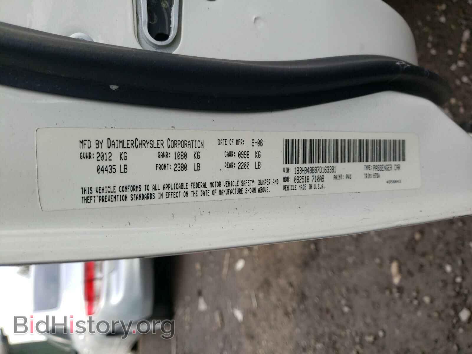 2007 DODGE CALIBER - VIN: 1B3HB48B87D163381 - Photo 10