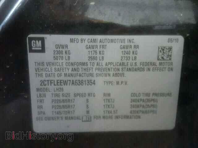 2010 GMC TERRAIN - VIN: 2CTFLEEW7A6381354 - Фото 10