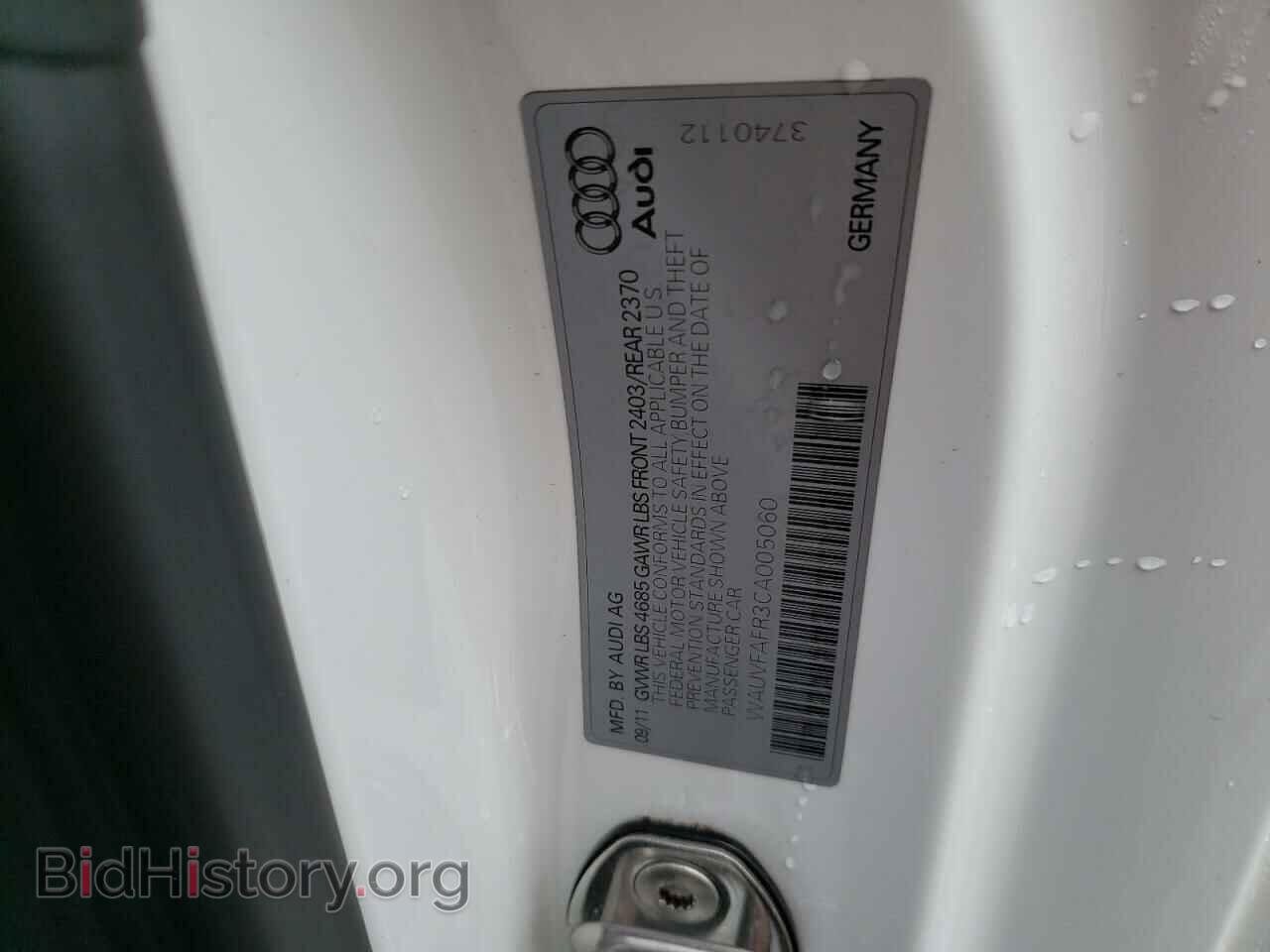 2012 AUDI A5 - VIN: WAUVFAFR3CA005060 - Фото 12