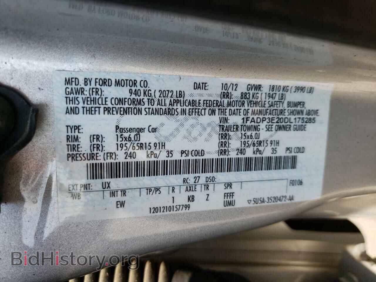 2013 FORD FOCUS - VIN: 1FADP3E20DL175285 - Фото 10