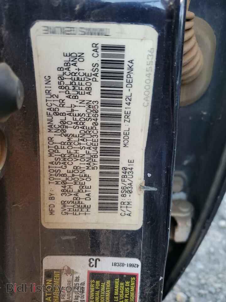2012 TOYOTA COROLLA - VIN: 5YFBU4EE3CP046053 - Фото 12