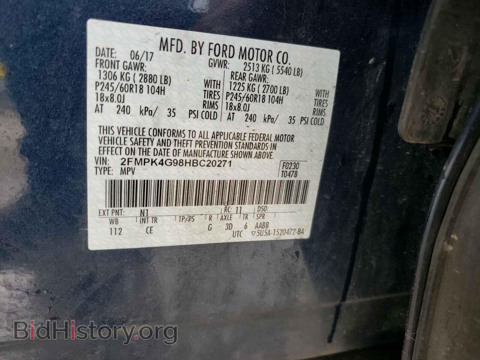 2017 FORD EDGE - VIN: 2FMPK4G98HBC20271 - Photo 10
