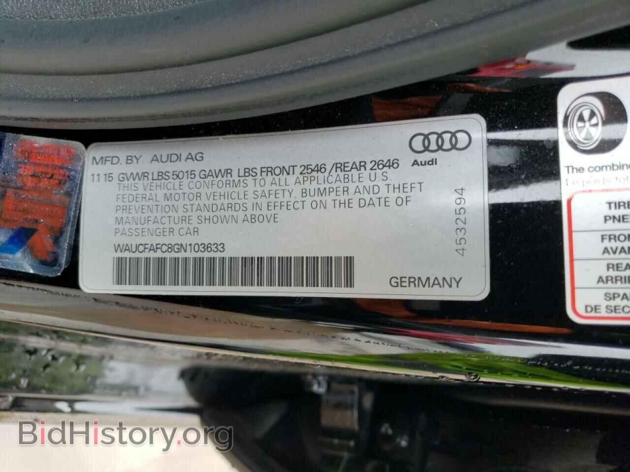 2016 AUDI A6 - VIN: WAUCFAFC8GN103633 - Фото 12