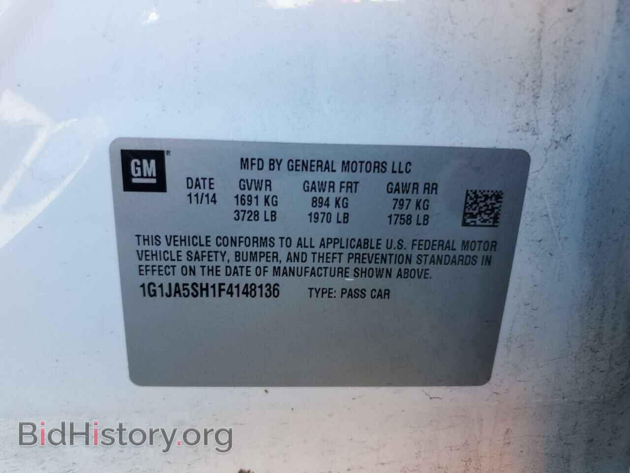 2015 CHEVROLET SONIC - VIN: 1G1JA5SH1F4148136 - Фото 13