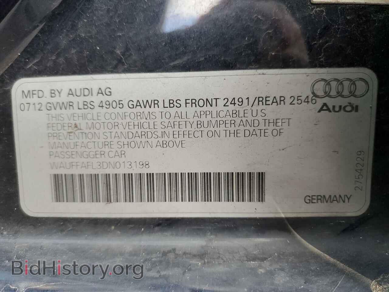 2013 AUDI A4 - VIN: WAUFFAFL3DN013198 - Photo 12