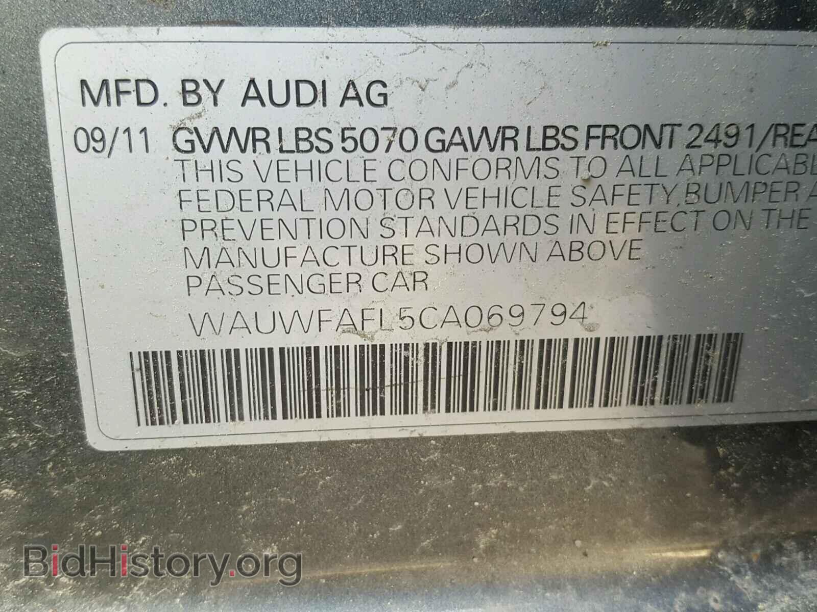 2012 AUDI A4 - VIN: WAUWFAFL5CA069794 - Фото 10