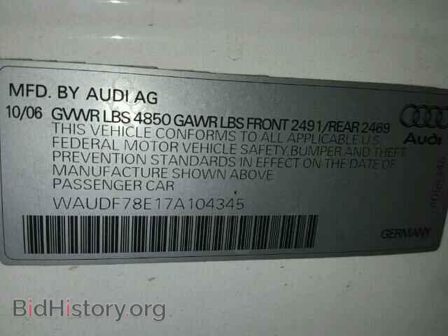 2007 AUDI A4 - VIN: WAUDF78E17A104345 - Фото 10