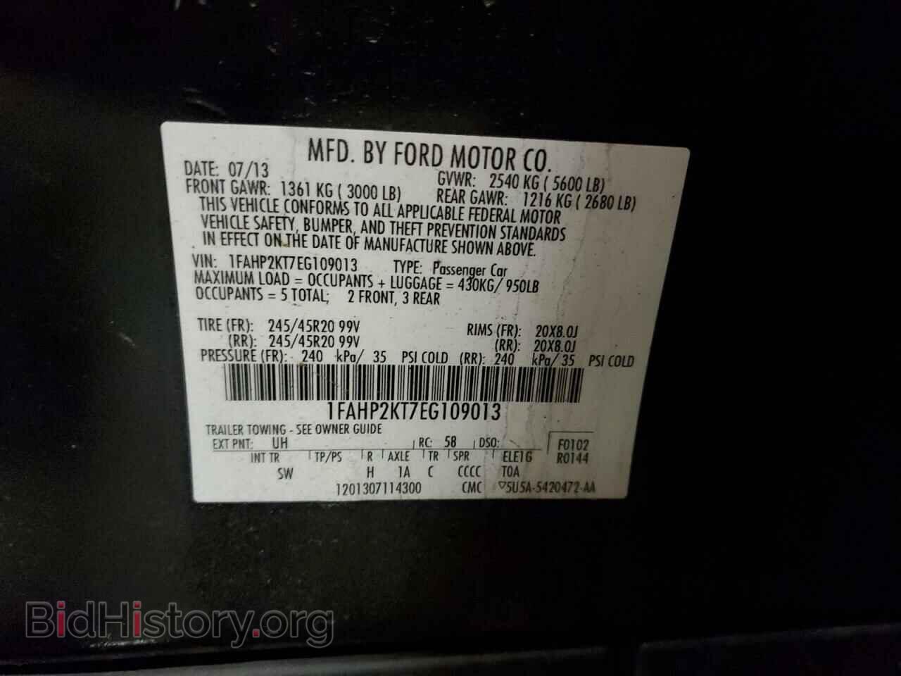 2014 FORD TAURUS - VIN: 1FAHP2KT7EG109013 - Фото 12