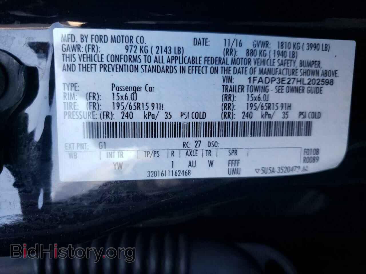 2017 FORD FOCUS - VIN: 1FADP3E27HL202598 - Photo 10