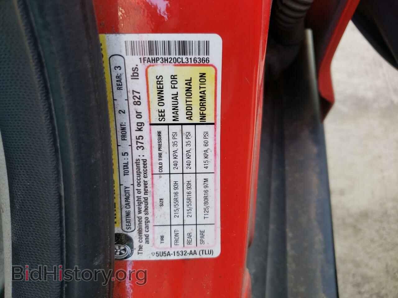 2012 FORD FOCUS - VIN: 1FAHP3H20CL316366 - Фото 10