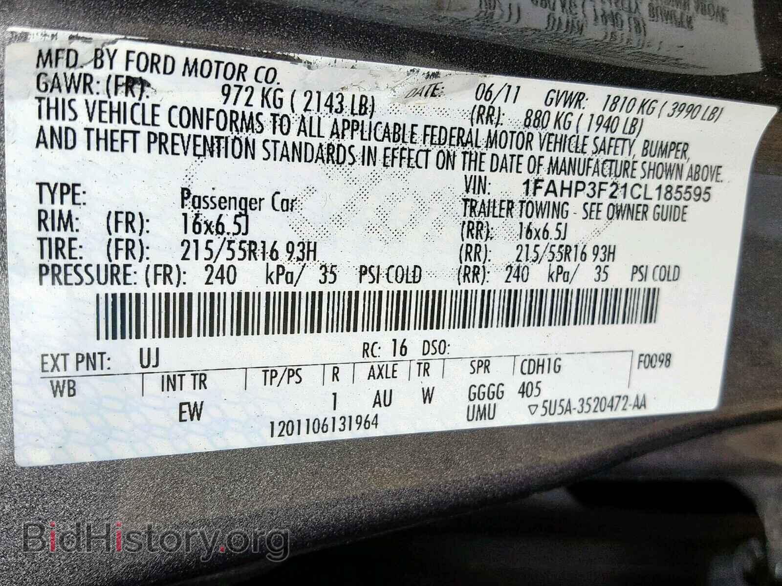 2012 FORD FOCUS SE - VIN: 1FAHP3F21CL185595 - Фото 10