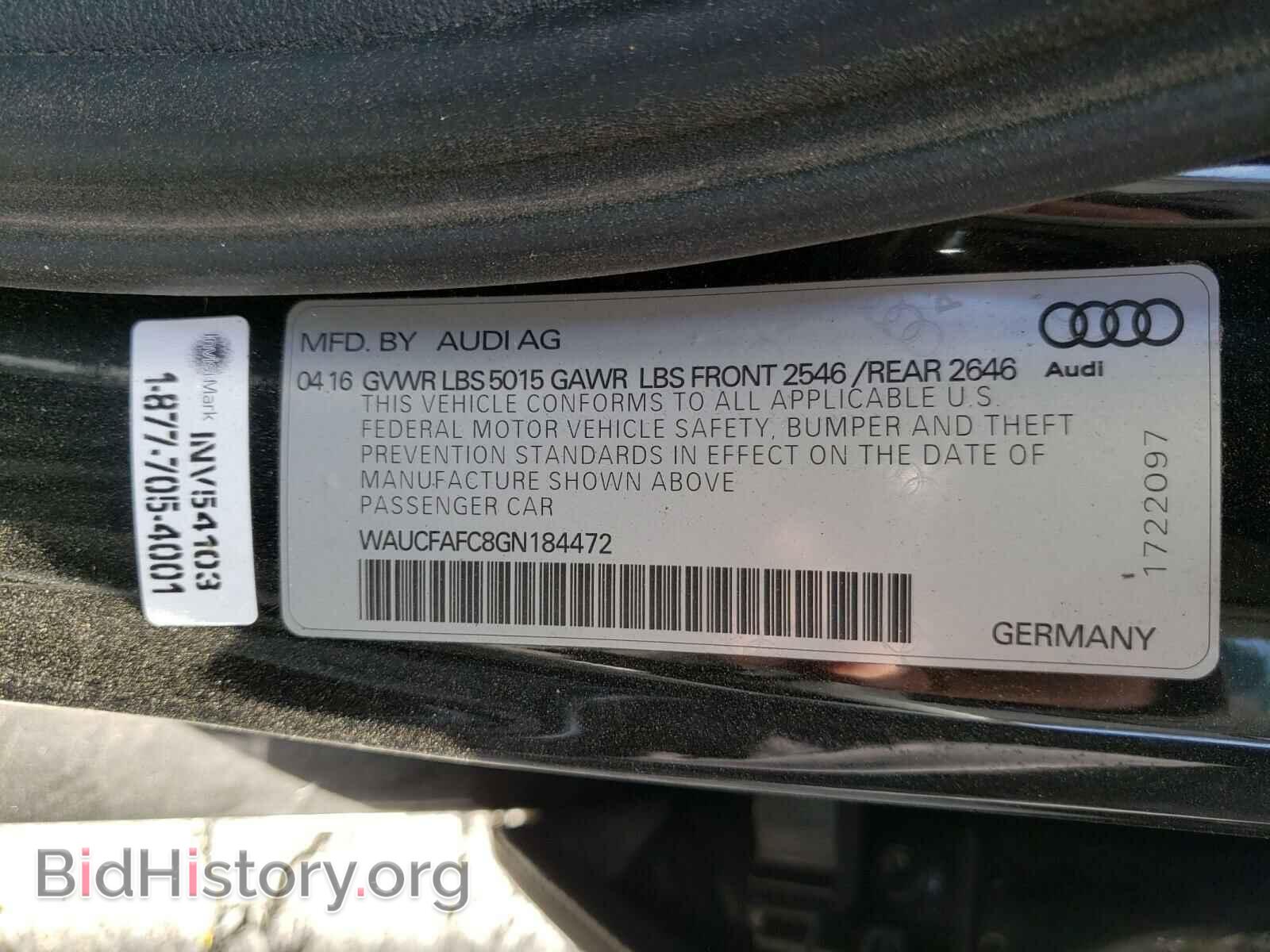 2016 AUDI A6 - VIN: WAUCFAFC8GN184472 - Photo 10