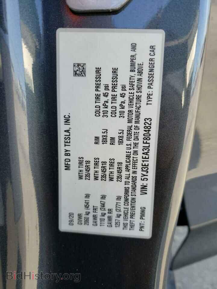 2020 TESLA MODEL 3 - VIN: 5YJ3E1EA3LF804823 - Фото 10