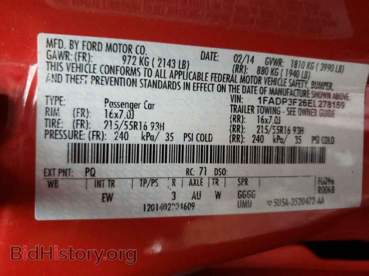 2014 FORD FOCUS - VIN: 1FADP3F26EL278159 - Фото 10