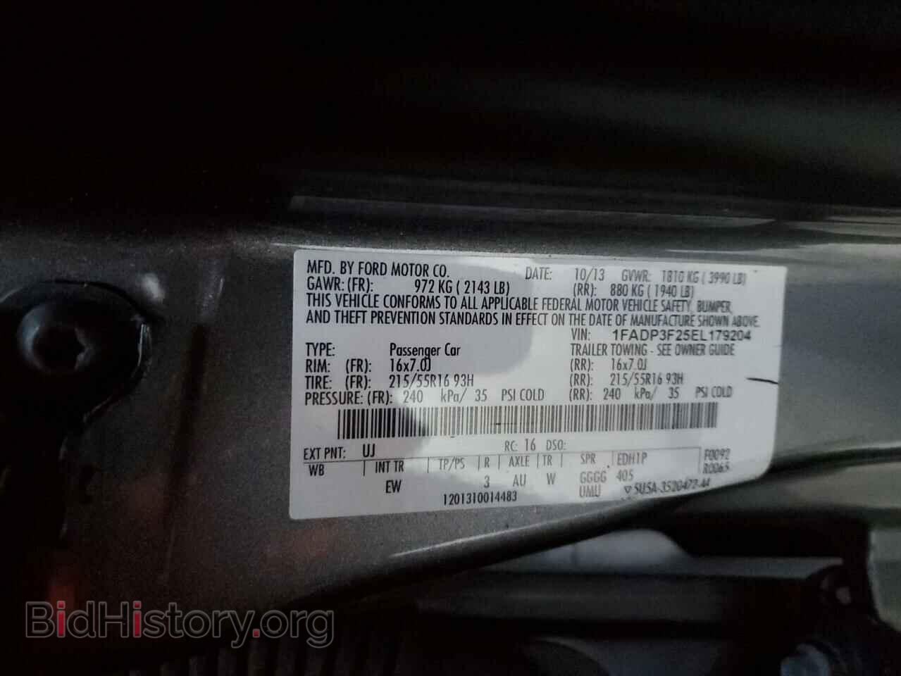 2014 FORD FOCUS - VIN: 1FADP3F25EL179204 - Фото 12