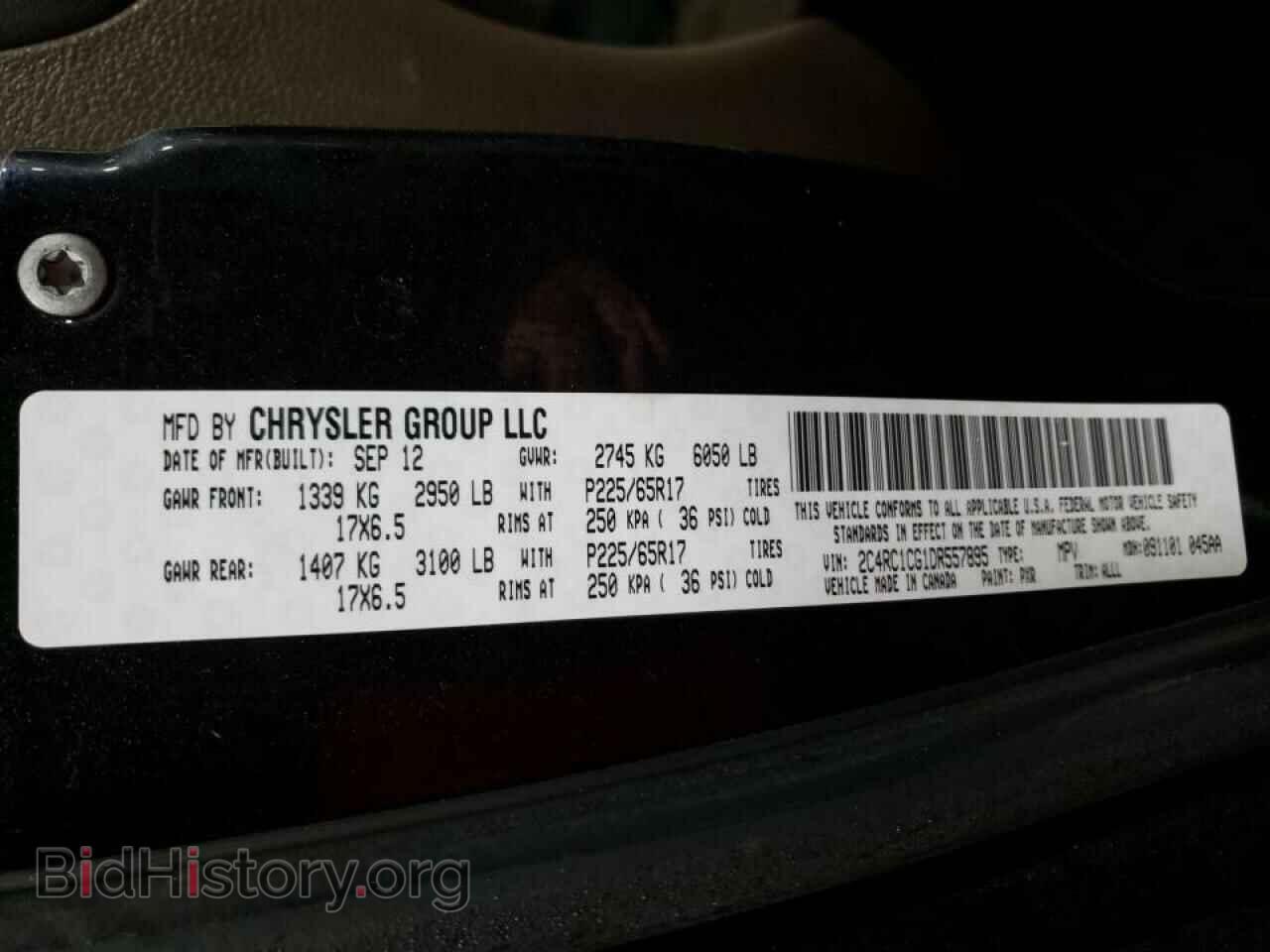 2013 CHRYSLER MINIVAN - VIN: 2C4RC1CG1DR557895 - Photo 10