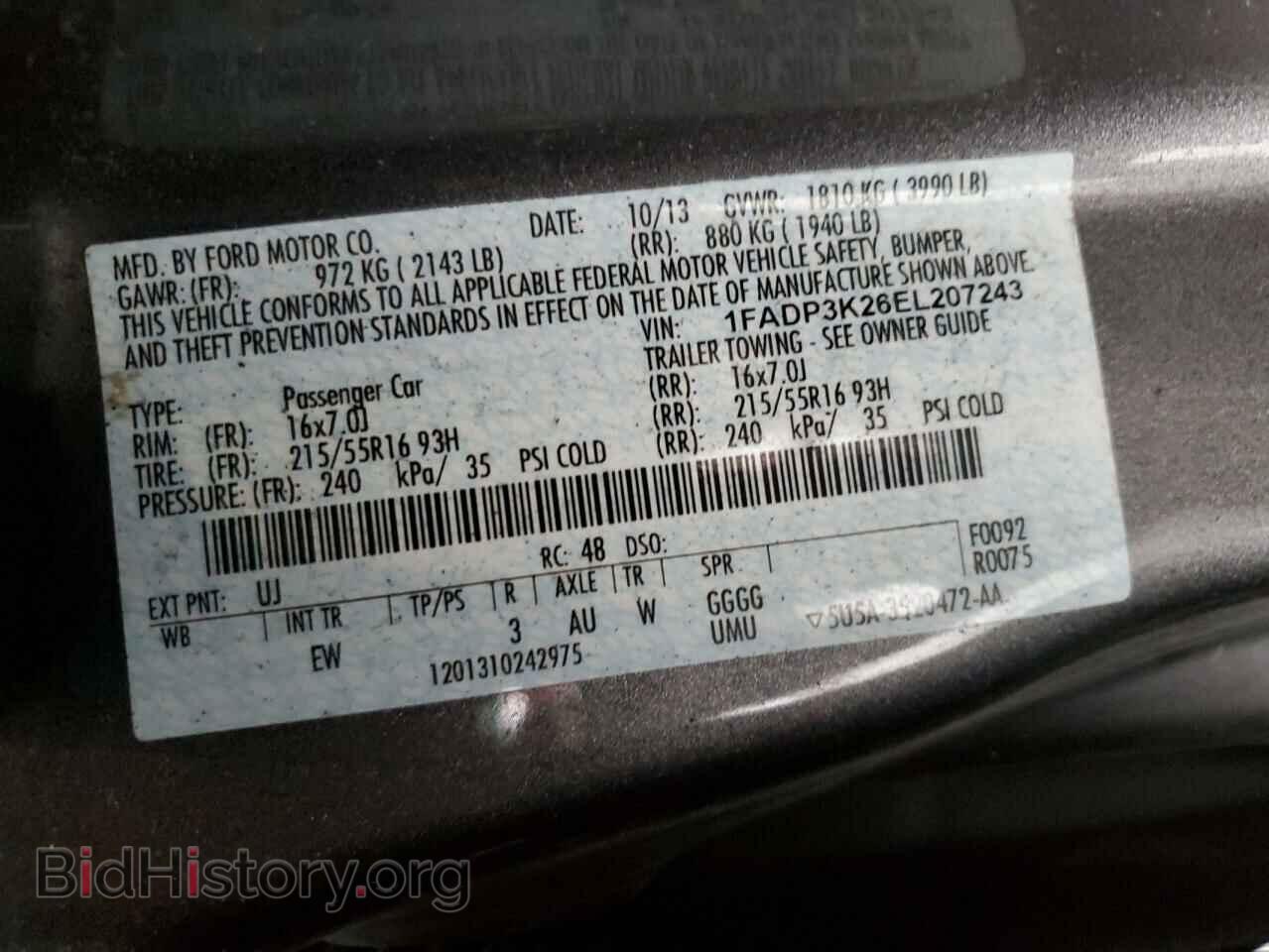 2014 FORD FOCUS - VIN: 1FADP3K26EL207243 - Фото 12