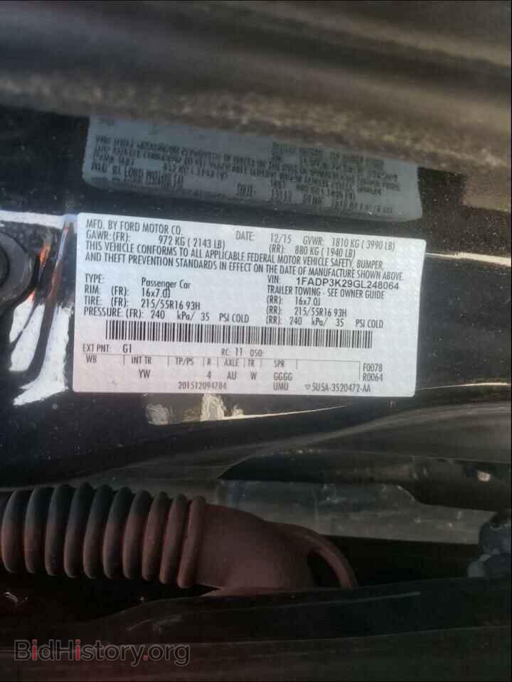 2016 FORD FOCUS - VIN: 1FADP3K29GL248064 - Photo 10