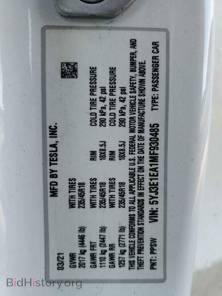 2021 TESLA MODEL 3 - VIN: 5YJ3E1EA1MF930485 - Photo 13