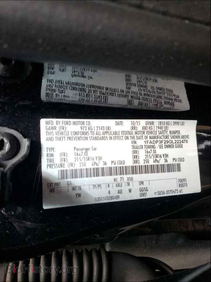 2016 FORD FOCUS - VIN: 1FADP3F29GL222476 - Фото 10