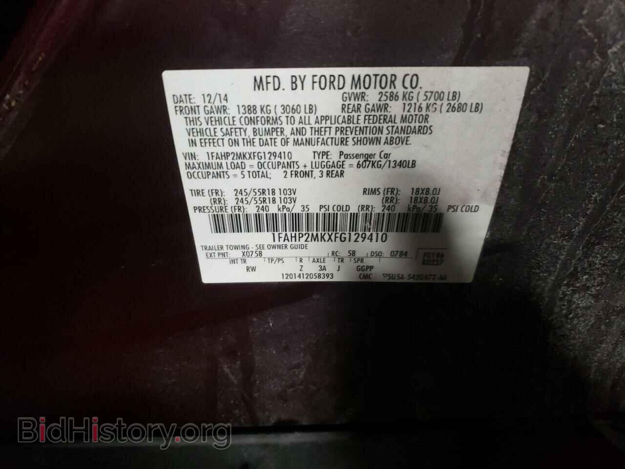 2015 FORD TAURUS - VIN: 1FAHP2MKXFG129410 - Фото 10