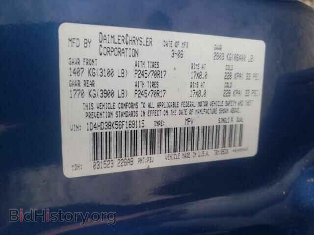 2006 DODGE DURANGO - VIN: 1D4HD38K56F169115 - Фото 10