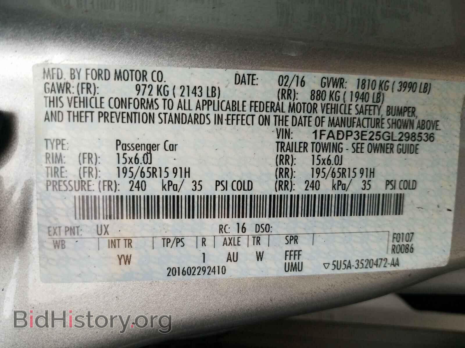 2016 FORD FOCUS - VIN: 1FADP3E25GL298536 - Фото 10