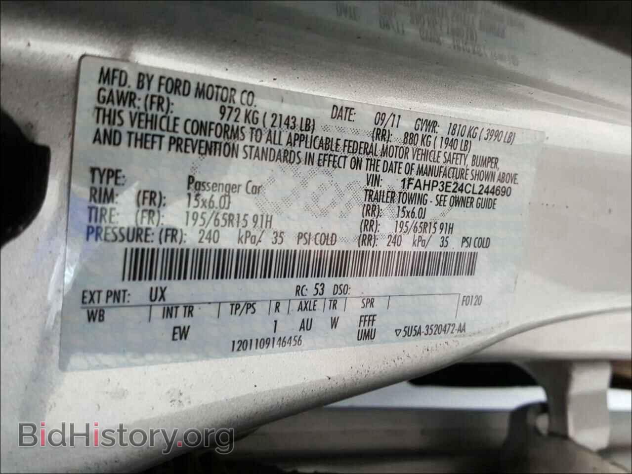 2012 FORD FOCUS - VIN: 1FAHP3E24CL244690 - Фото 10