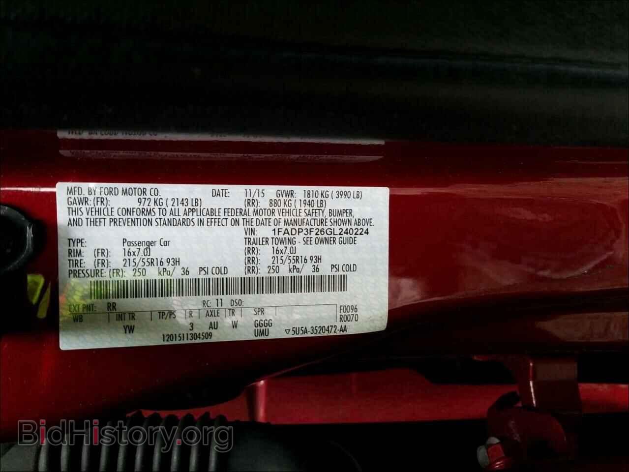 2016 FORD FOCUS - VIN: 1FADP3F26GL240224 - Фото 10