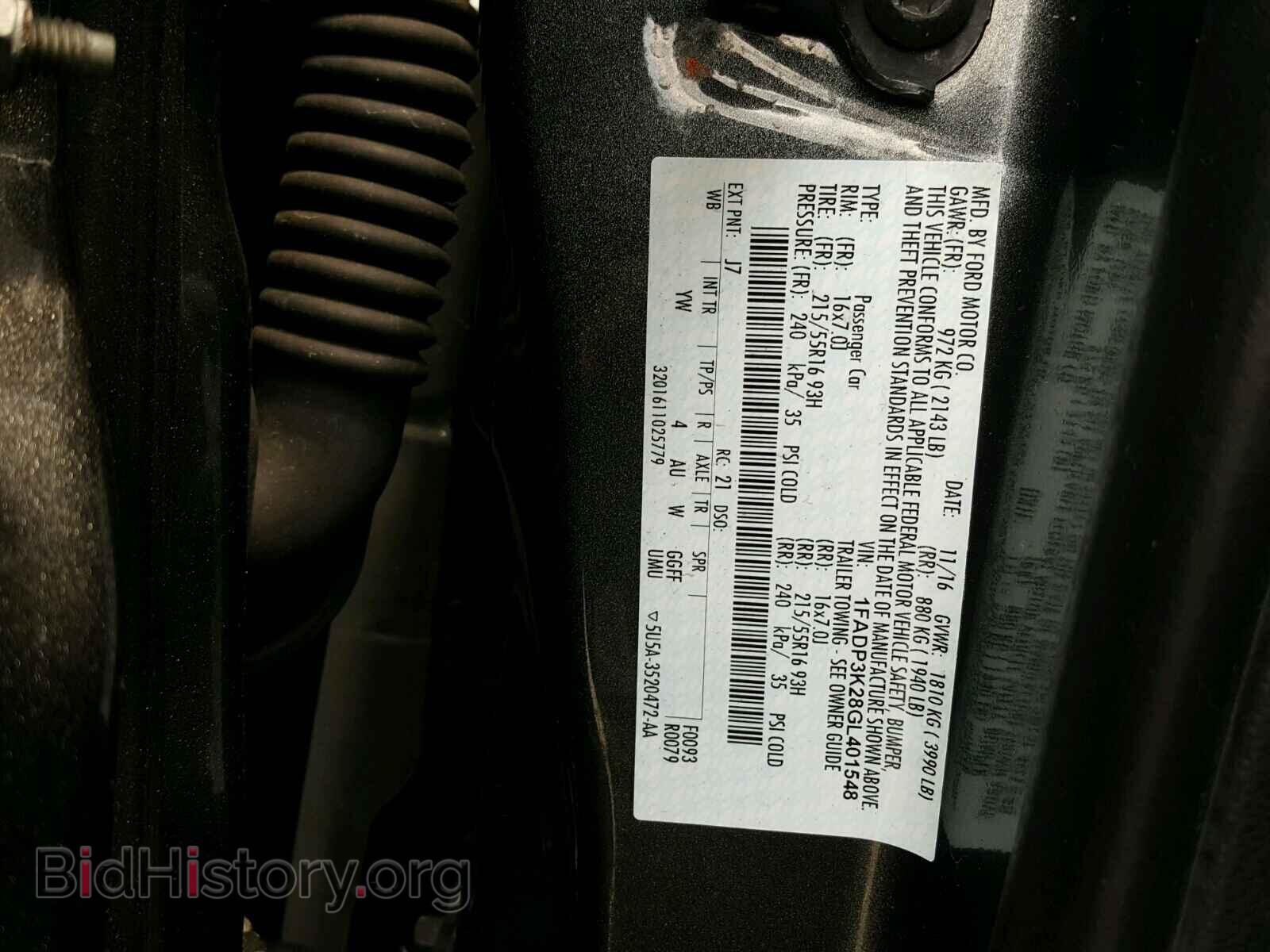 2016 FORD FOCUS - VIN: 1FADP3K28GL401548 - Photo 10