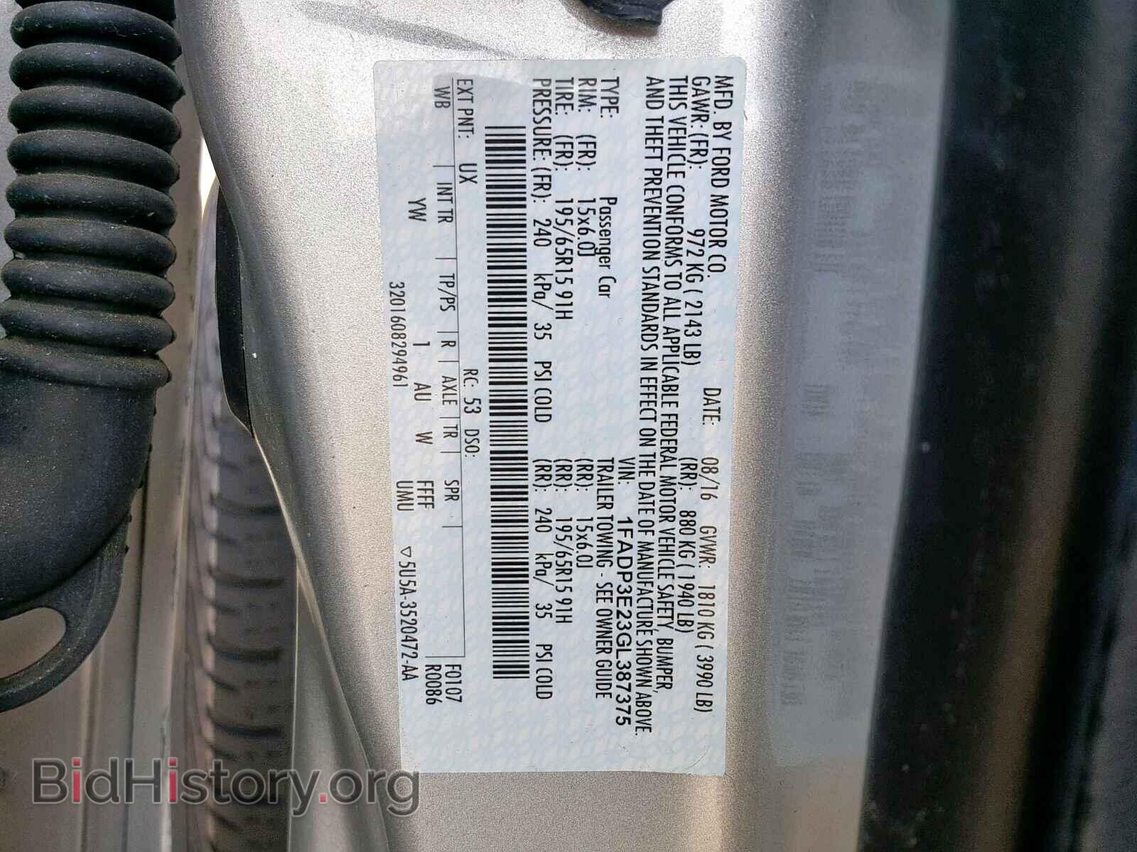 2016 FORD FOCUS - VIN: 1FADP3E23GL387375 - Photo 10