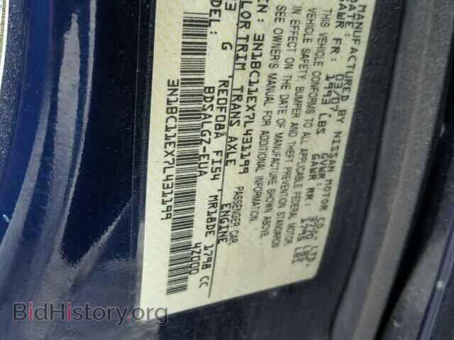 2007 NISSAN VERSA - VIN: 3N1BC11EX7L431199 - Фото 10