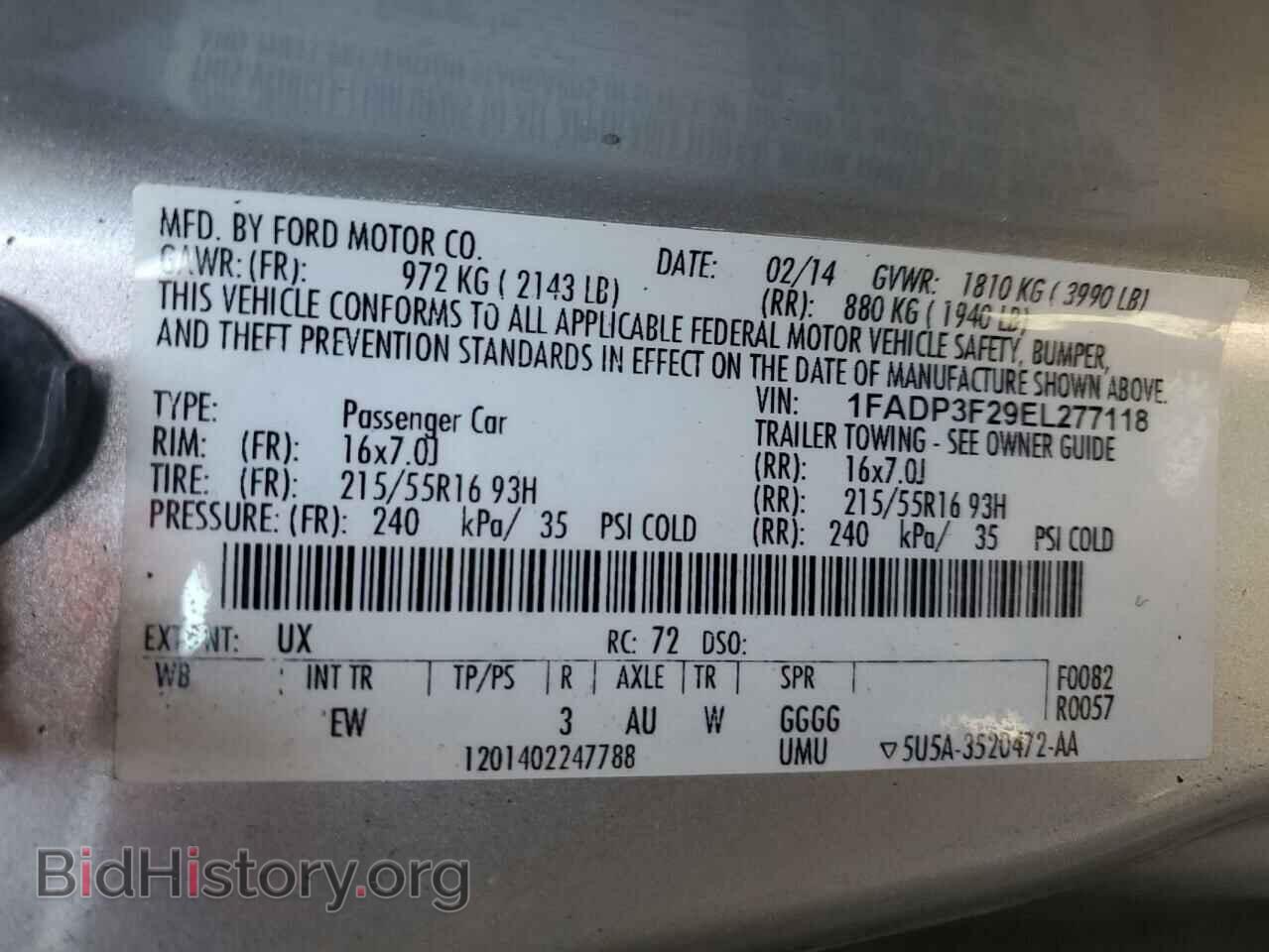 2014 FORD FOCUS - VIN: 1FADP3F29EL277118 - Фото 12