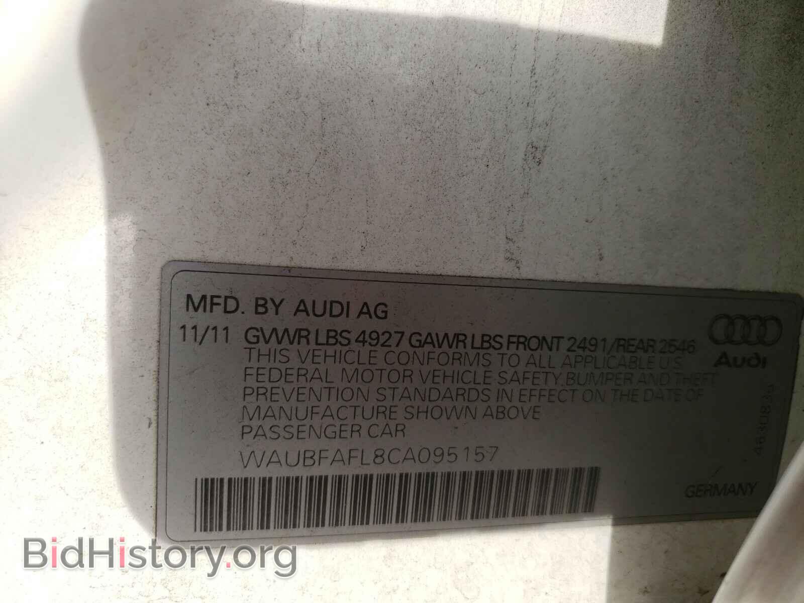 2012 AUDI A4 - VIN: WAUBFAFL8CA095157 - Photo 10
