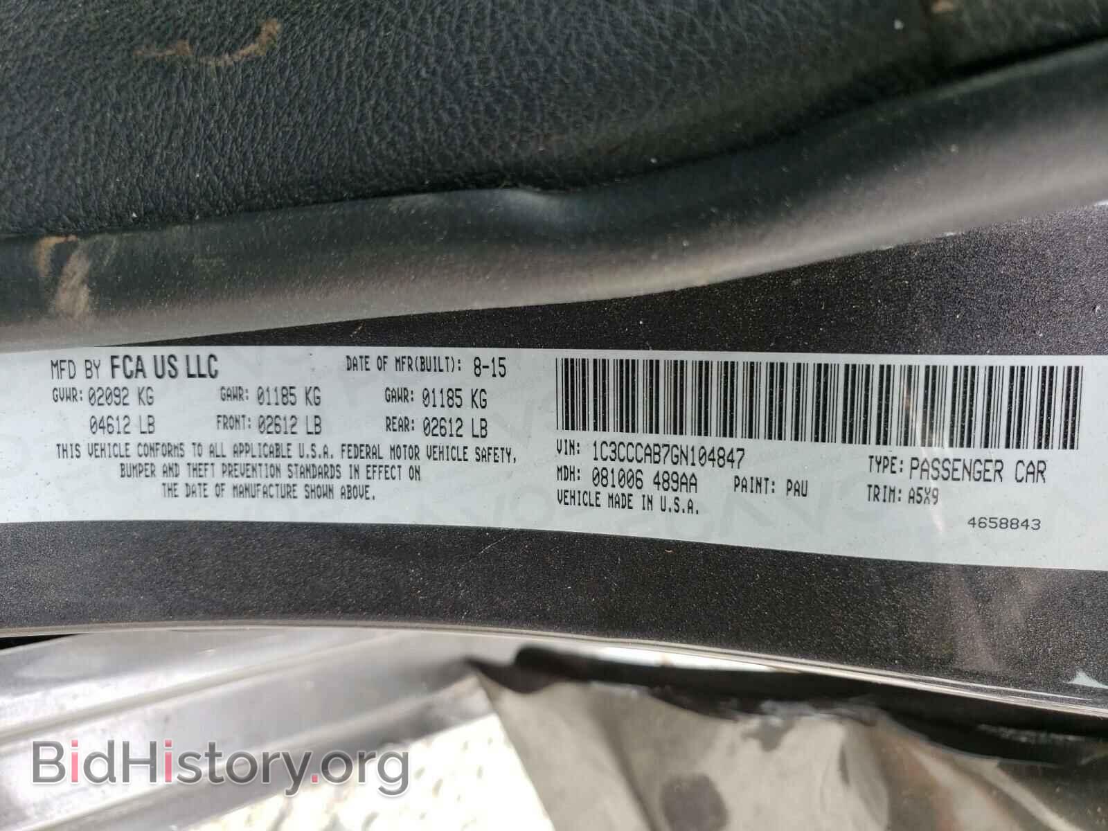 2016 CHRYSLER 200 - VIN: 1C3CCCAB7GN104847 - Photo 10