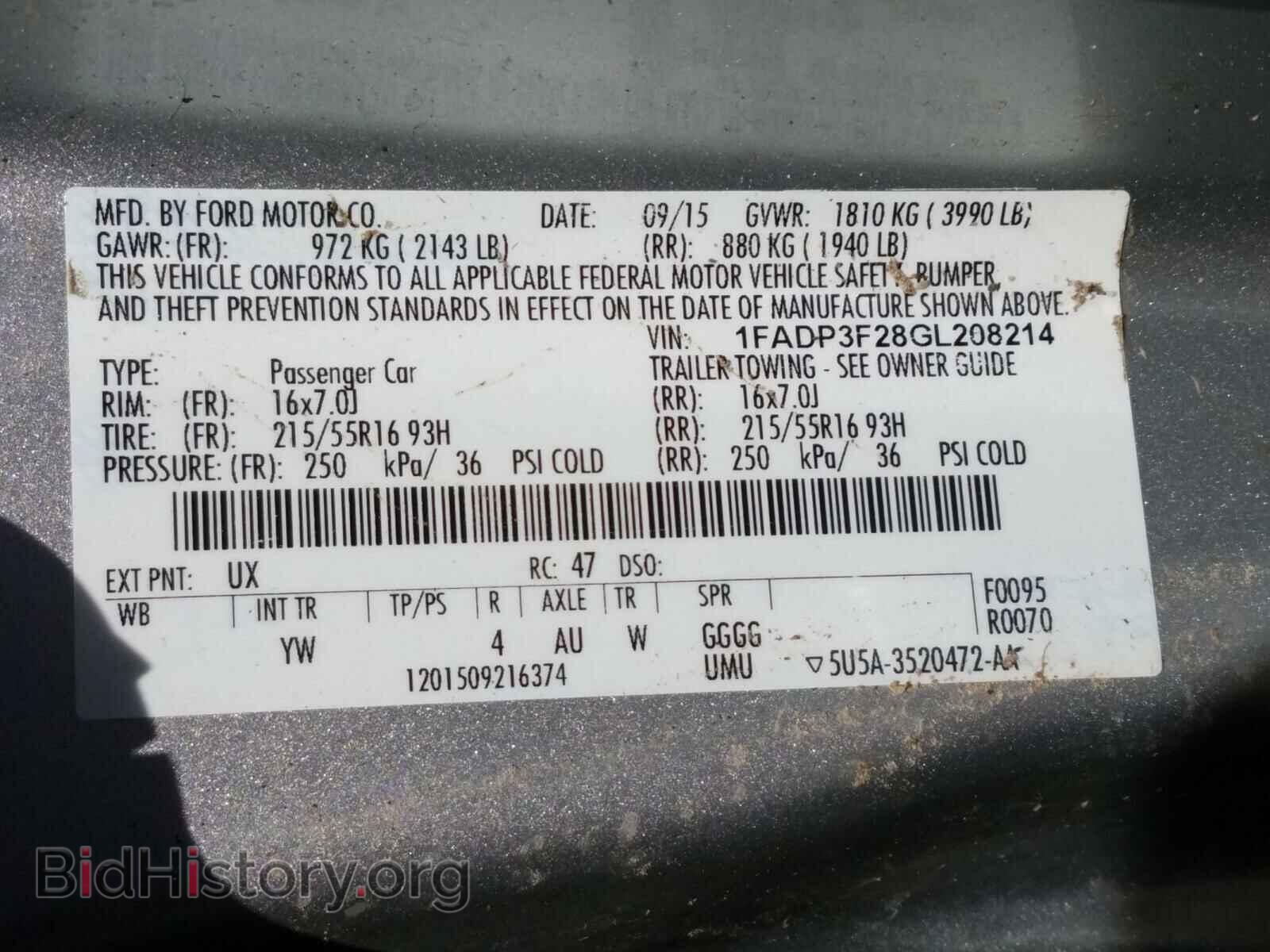 2016 FORD FOCUS - VIN: 1FADP3F28GL208214 - Фото 10