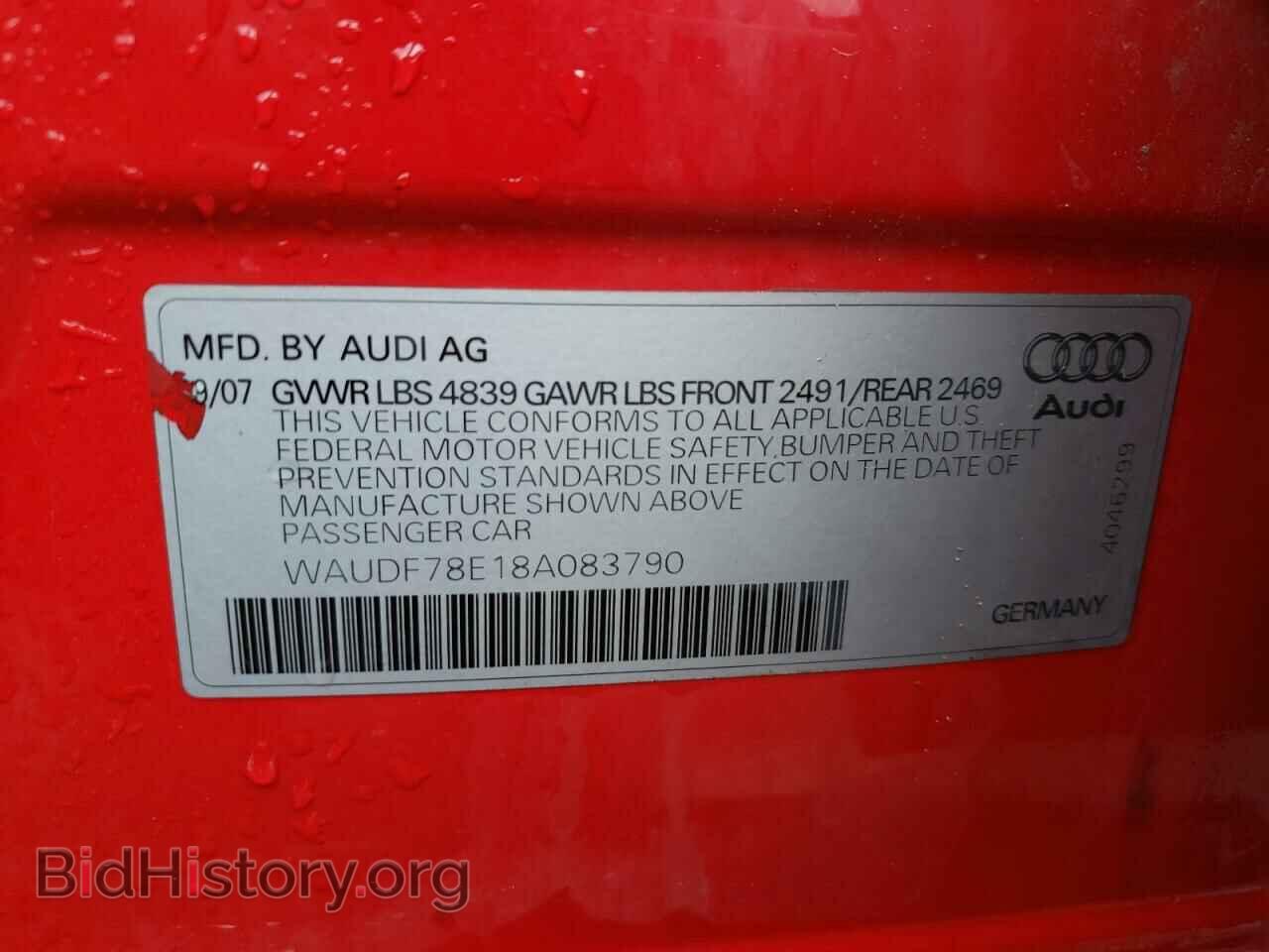 2008 AUDI A4 - VIN: WAUDF78E18A083790 - Фото 10