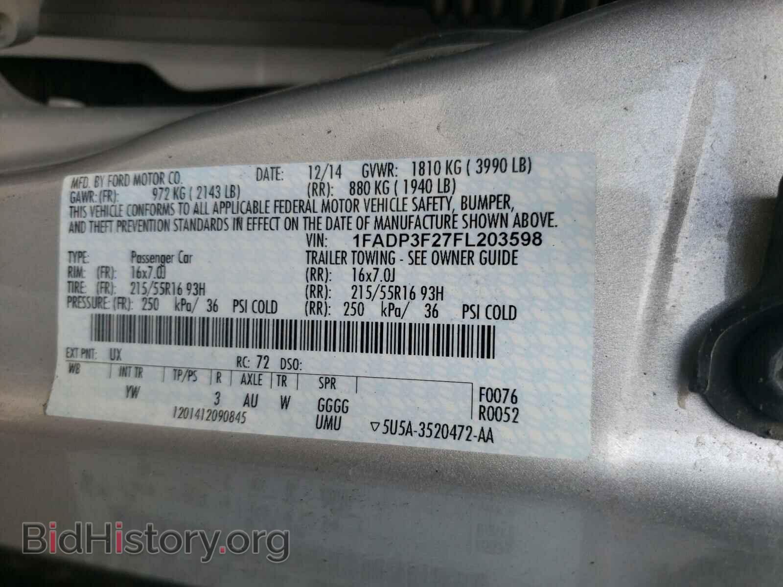 2015 FORD FOCUS - VIN: 1FADP3F27FL203598 - Фото 10